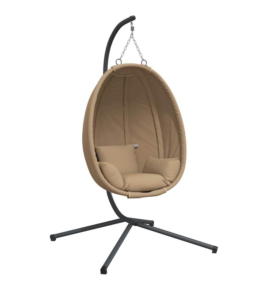 Hängesessel Ei-Design mit Ständer Taupe Stoff und Stahl