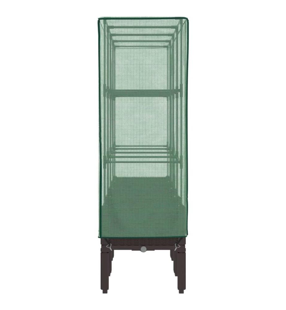 Hochbeet mit Gewächshaus-Aufsatz Rattan-Optik 160x40x140 cm