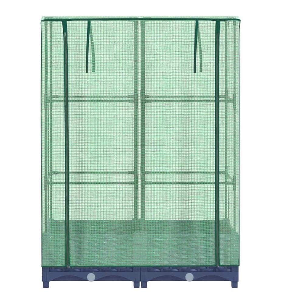 Hochbeet mit Gewächshaus-Aufsatz Rattan-Optik 80x40x123 cm