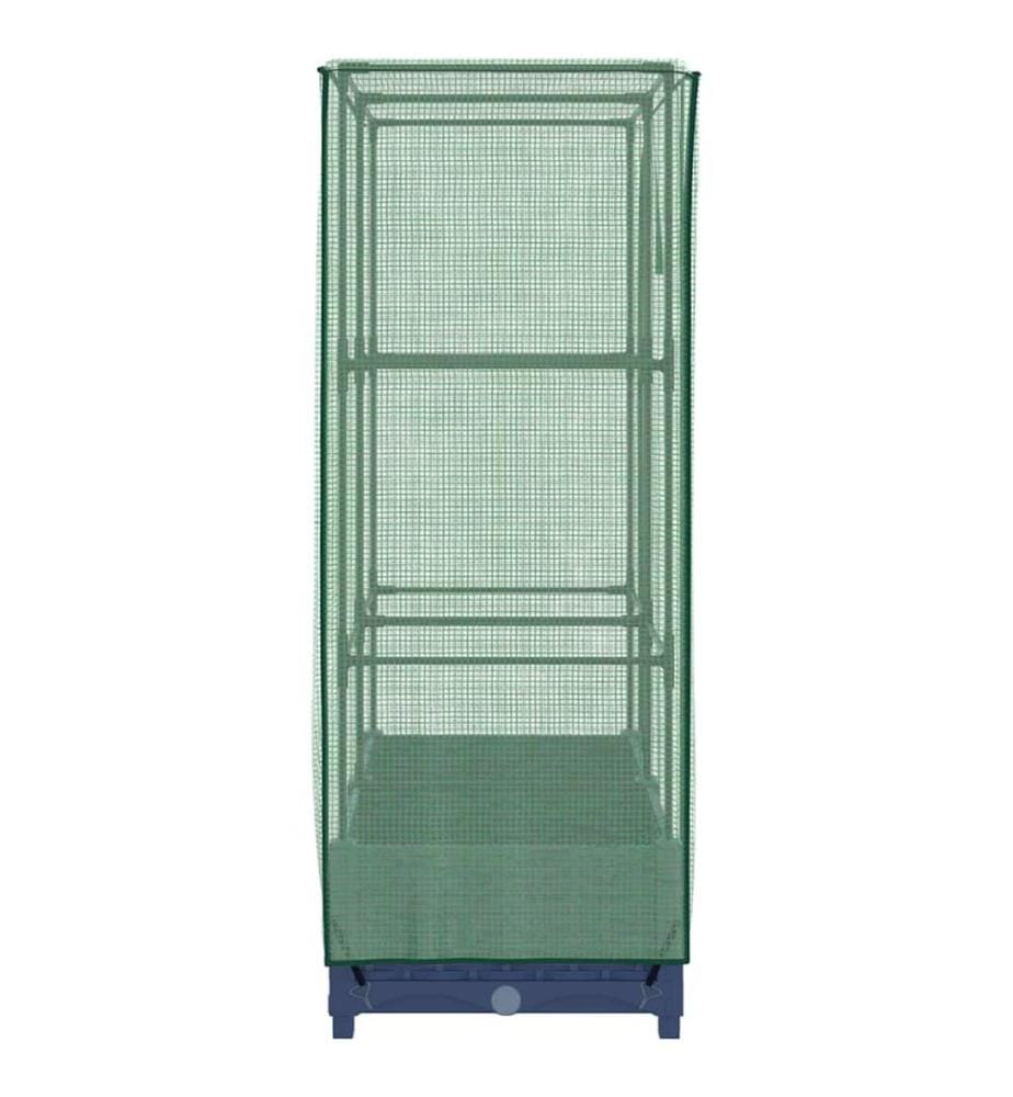 Hochbeet mit Gewächshaus-Aufsatz Rattan-Optik 80x40x123 cm