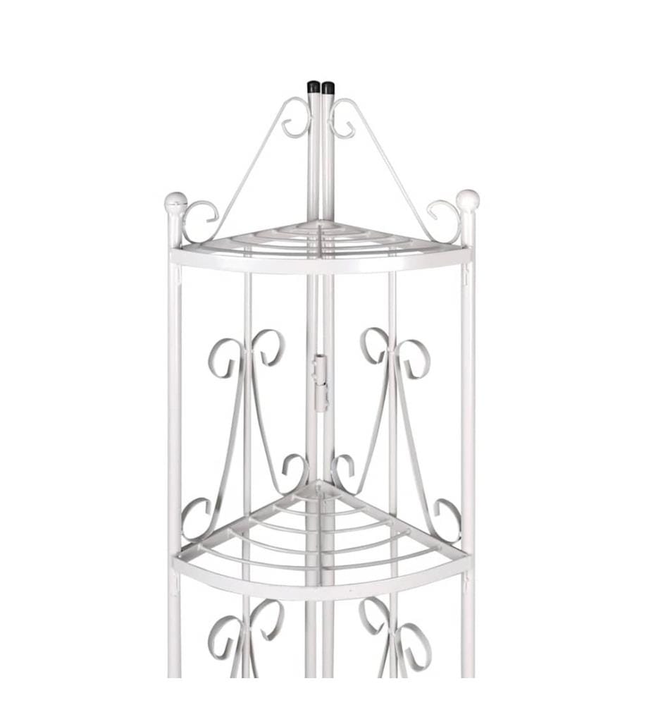 Pflanzentreppe Blumenregal Standregal Eckregal Blumentreppe Stahl weiss