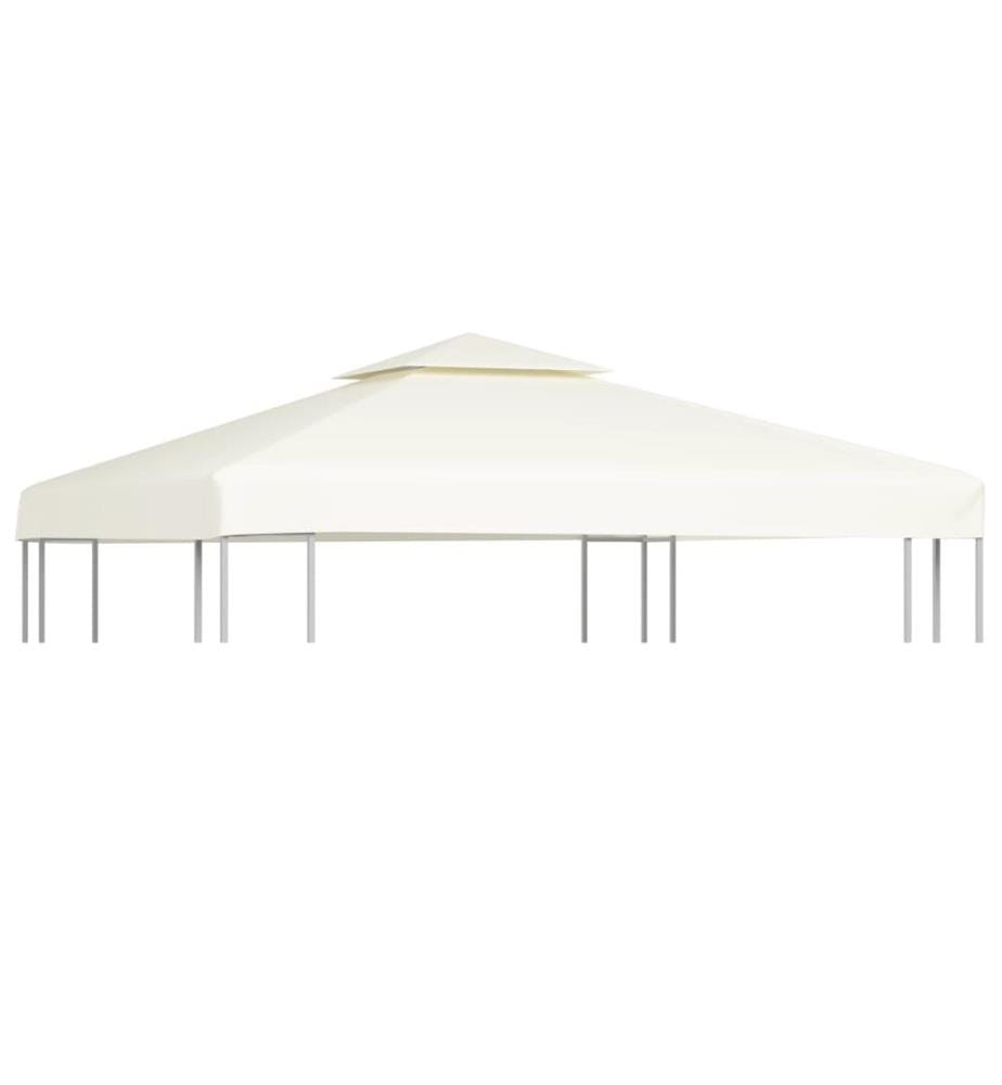 Recouvrement de remplacement d'auvent 310 g/m² 3x3m Blanc crème