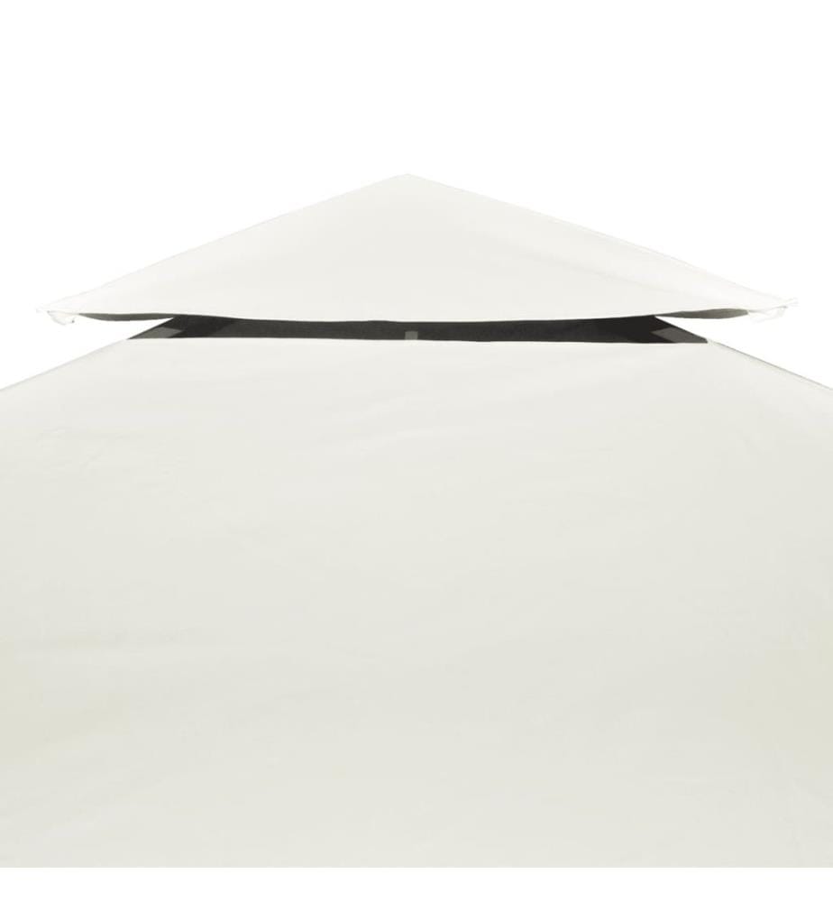 Recouvrement de remplacement d'auvent 310 g/m² 3x3m Blanc crème