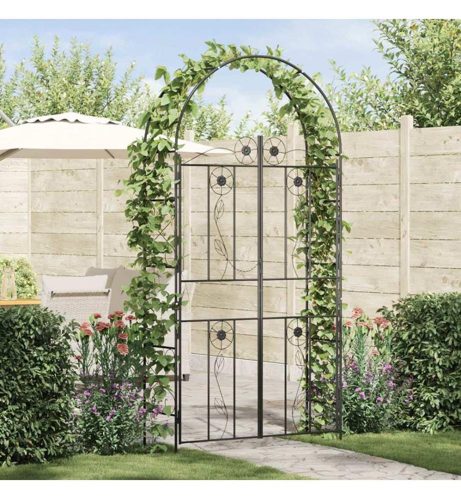 Gartenbogen Uni Schwarz 115 x 37 x 226 cm