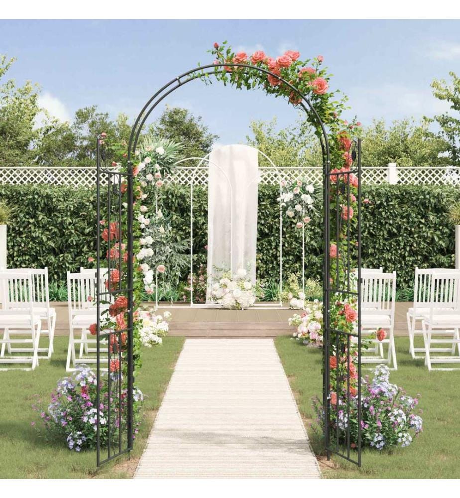 Gartenbogen Uni Schwarz 115 x 37 x 226 cm