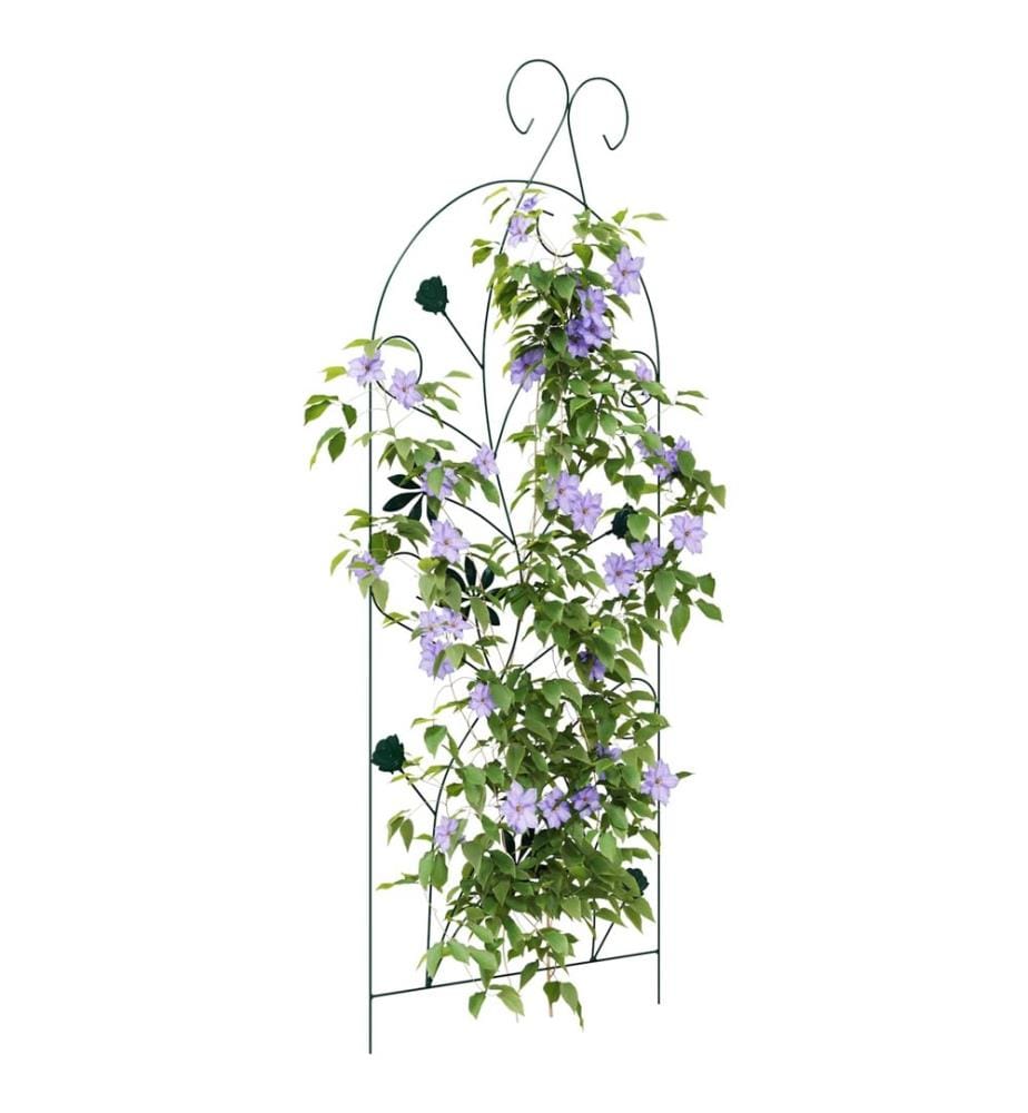 Clôture de jardin 3 pcs Vert 112 x 39,5 cm Acier