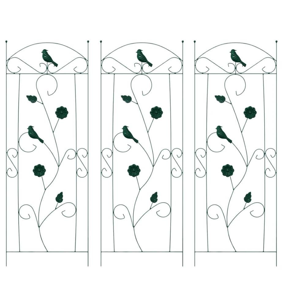 Gartenzaun 3 pcs Grün 110 x 40 cm Stahl