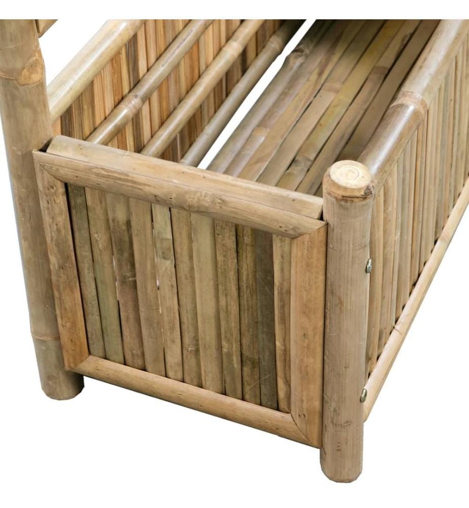 Lit surélevé de jardin avec treillis Bambou 70 cm