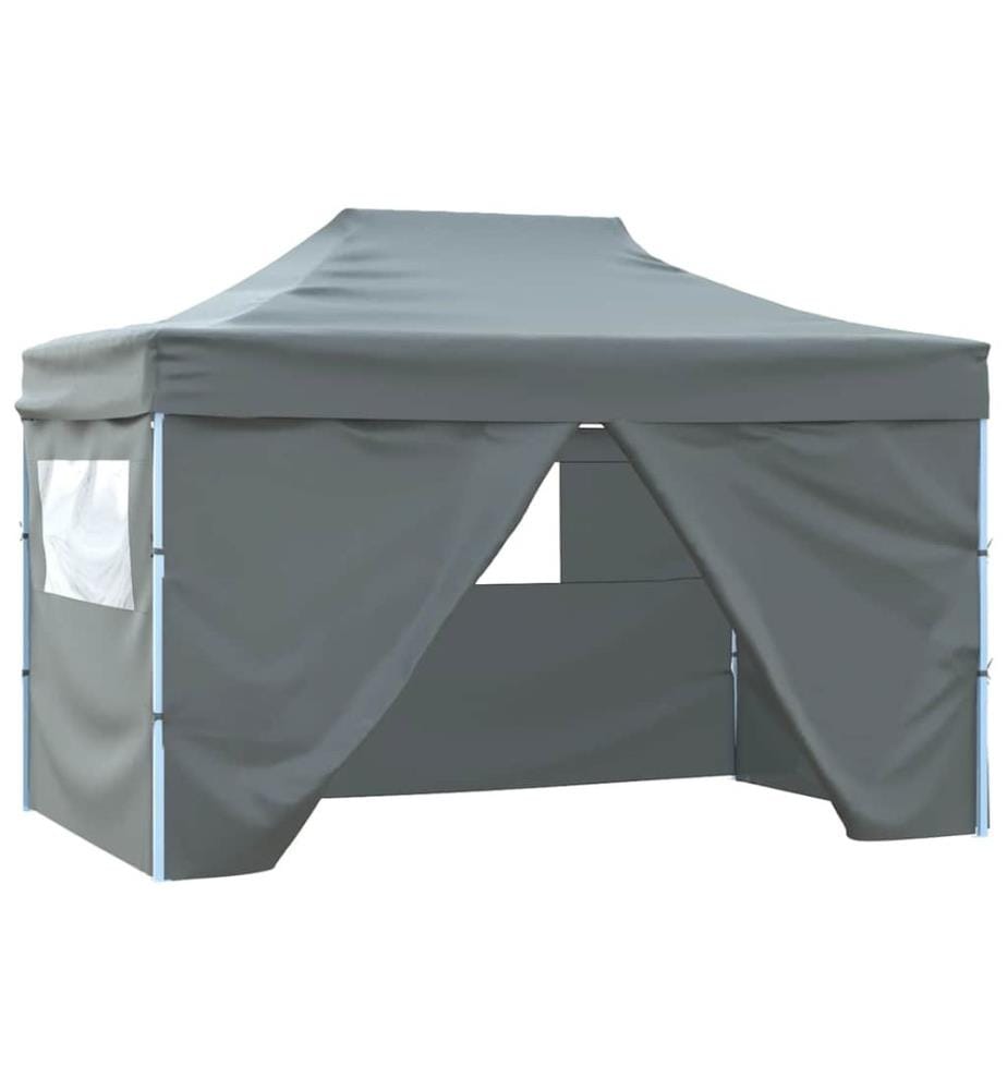 Faltzelt Pop-Up mit 4 Seitenwänden 3 x 4,5 m Anthrazit
