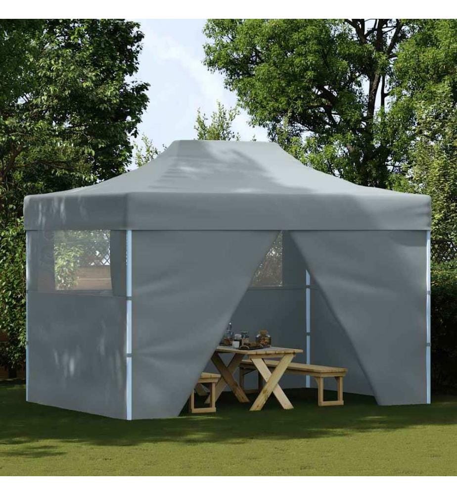 Faltzelt Pop-Up mit 4 Seitenwänden 3 x 4,5 m Anthrazit