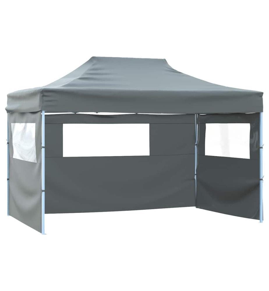 Faltzelt Pop-Up mit 4 Seitenwänden 3 x 4,5 m Anthrazit