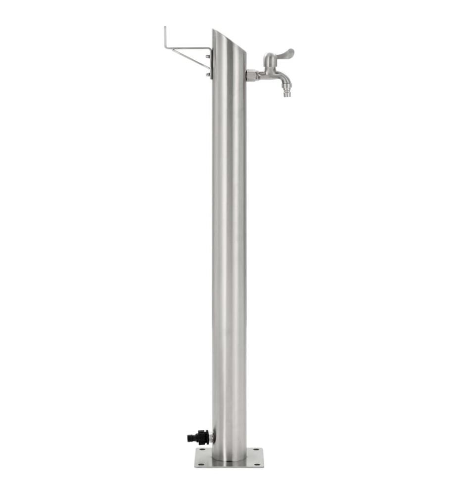 Garten-Wassersäule Edelstahl Rund 95 cm
