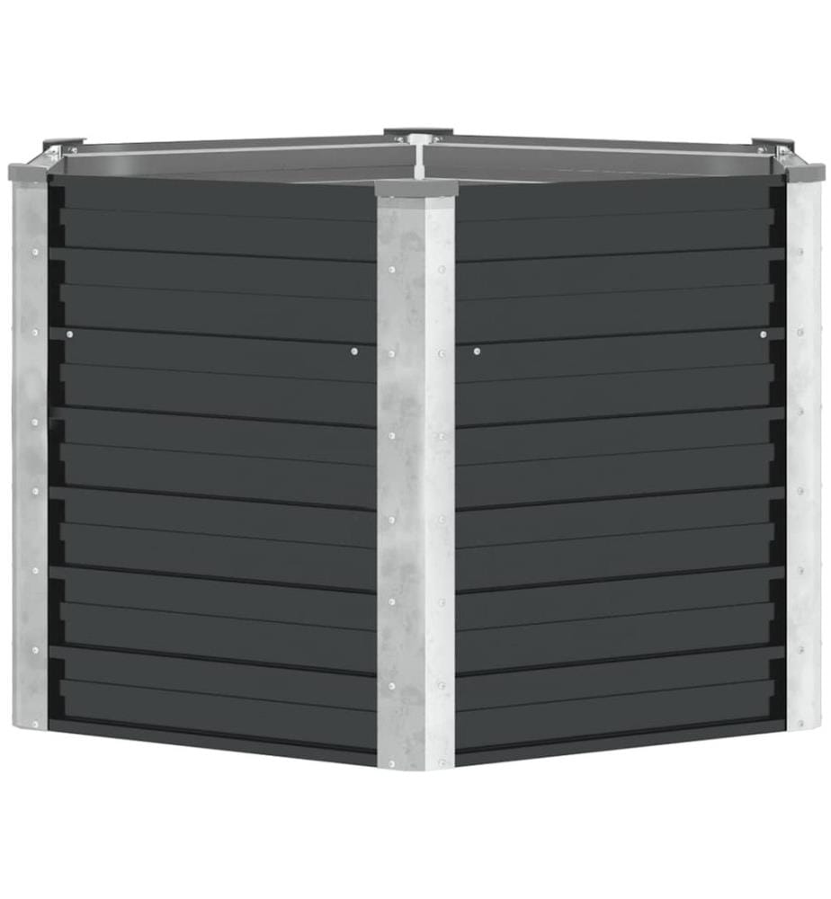 Lit surélevé de jardin Anthracite 129x129x77 cm Acier galvanisé