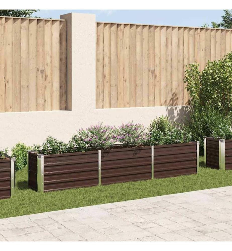 Garten-Hochbeet Verzinkter Stahl 240×40×45 cm Braun