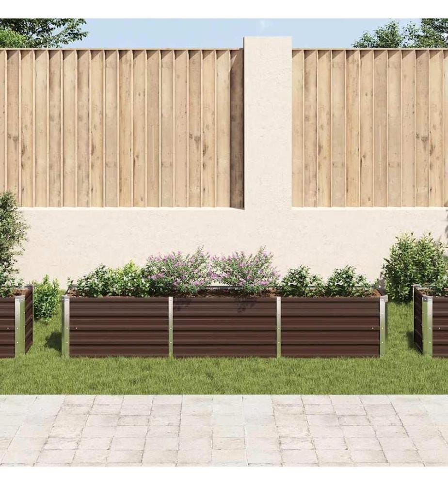 Garten-Hochbeet Verzinkter Stahl 240×40×45 cm Braun