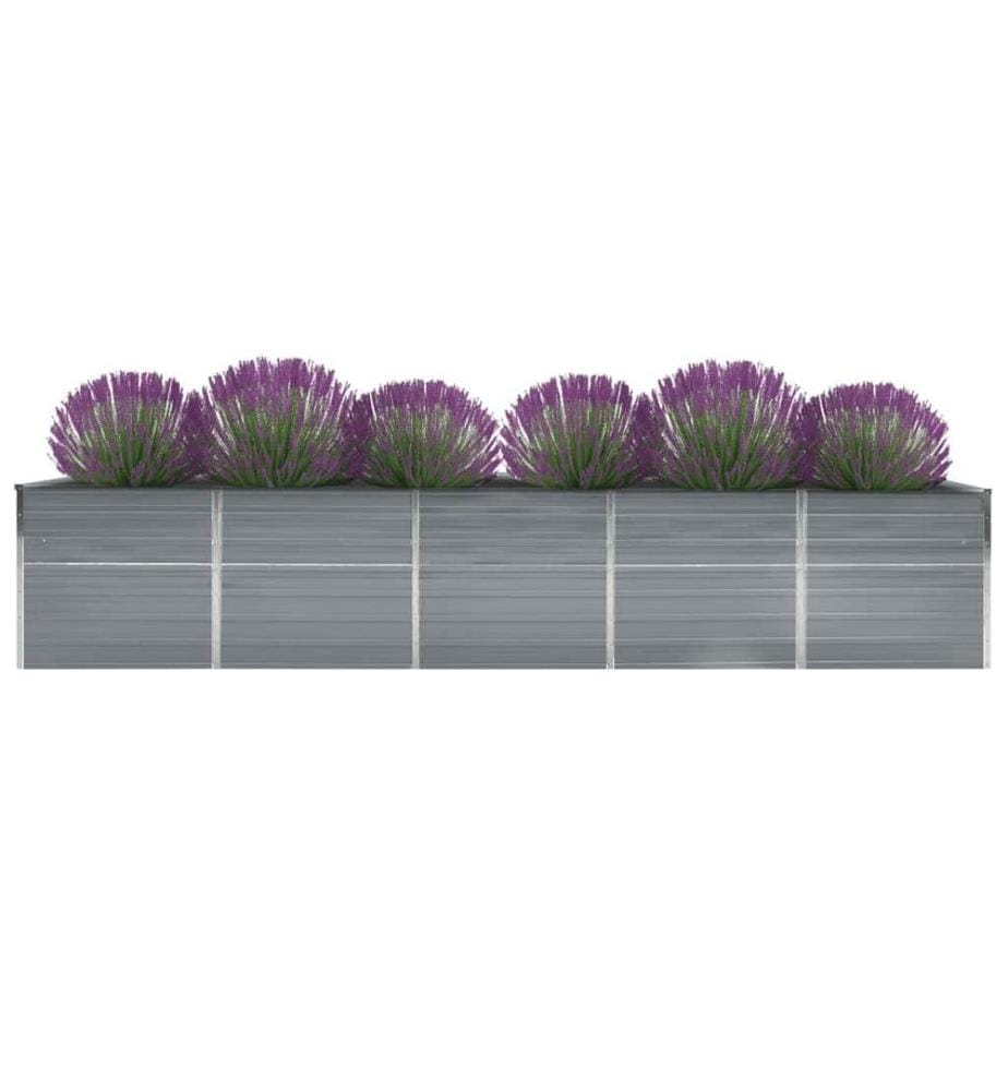 Garten-Hochbeet Verzinkter Stahl 400×80×77 cm Grau