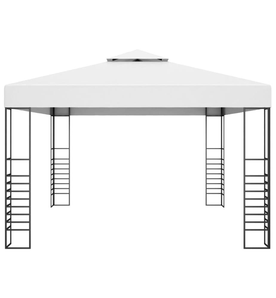 Gartenpavillon Pulverbeschichteter Stahl 4x3x2,7 m Weiss