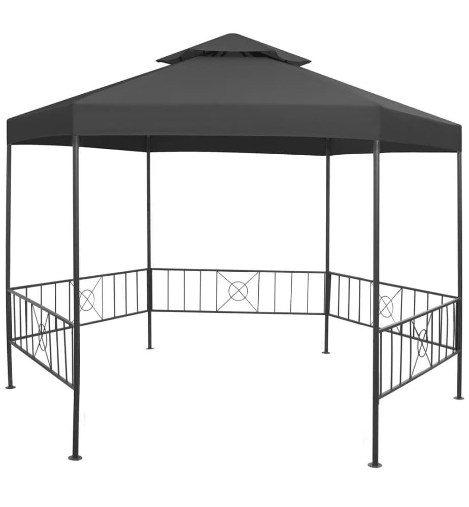 Gartenpavillon 323x275x265 cm Anthrazit