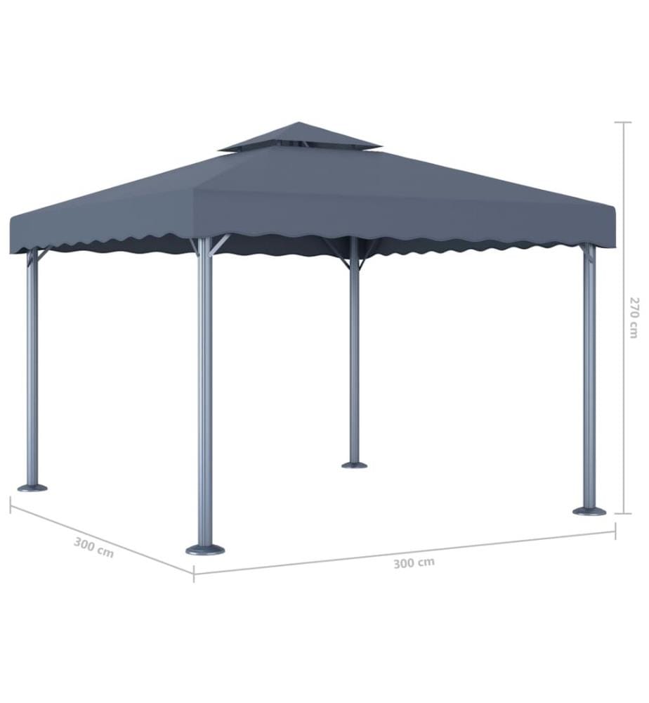 Tonnelle 300x300 cm Anthracite Aluminium