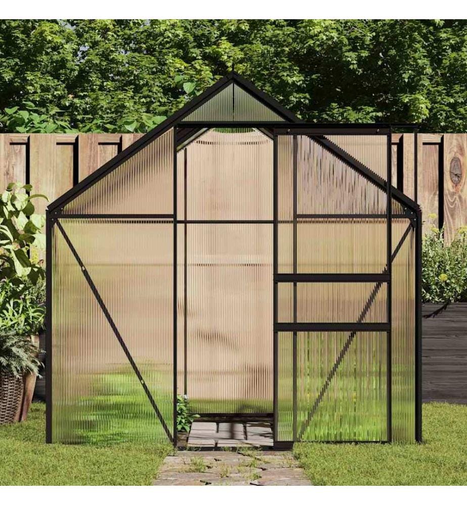 Gewächshaus mit Fundament Anthrazit Aluminium 4,75 m²