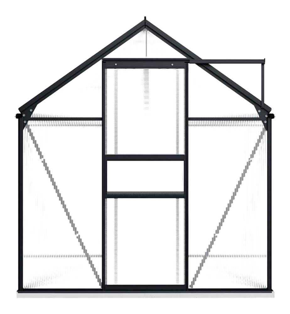 Gewächshaus mit Fundament Anthrazit Aluminium 4,75 m²