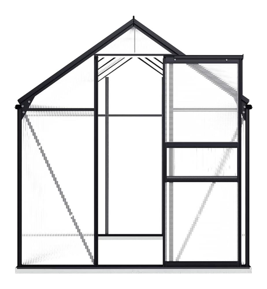 Gewächshaus mit Fundament Anthrazit Aluminium 4,75 m²