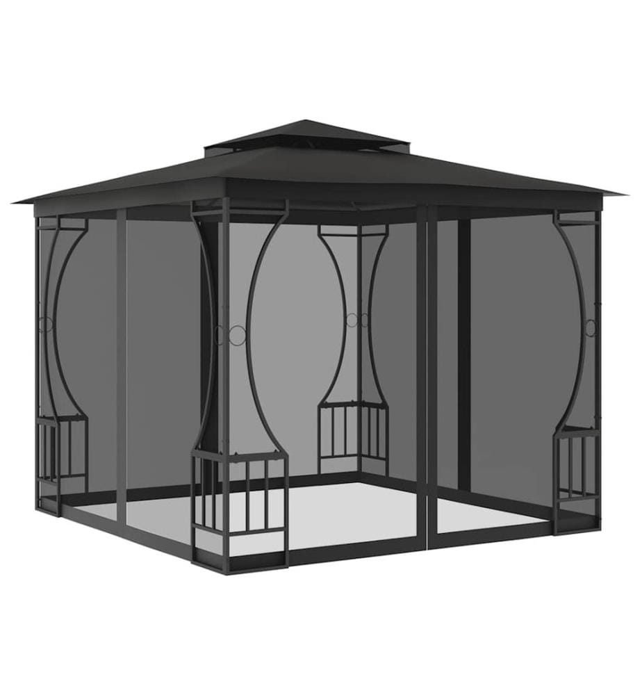 Tonnelle avec moustiquaire 300x300x265 cm Anthracite