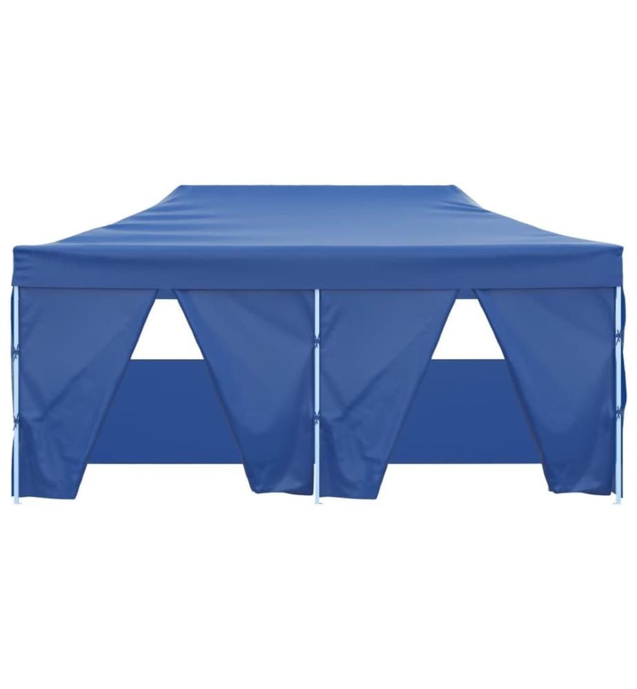 Profi-Partyzelt Faltbar mit 4 Seitenwänden 3×6m Stahl Blau