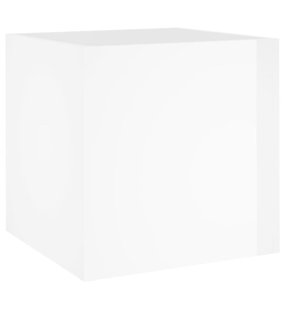 Pflanzgefäss Hochglanz-Weiss 40x40x40 cm Holzwerkstoff