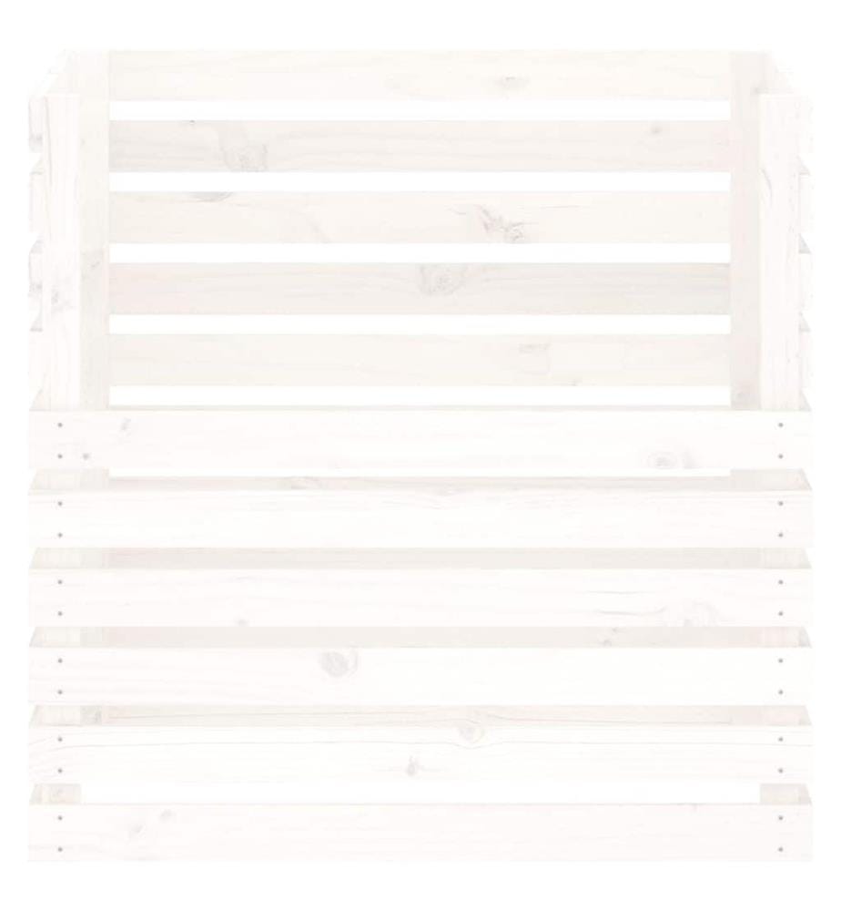 Komposter Weiss 80x80x78 cm Massivholz Kiefer