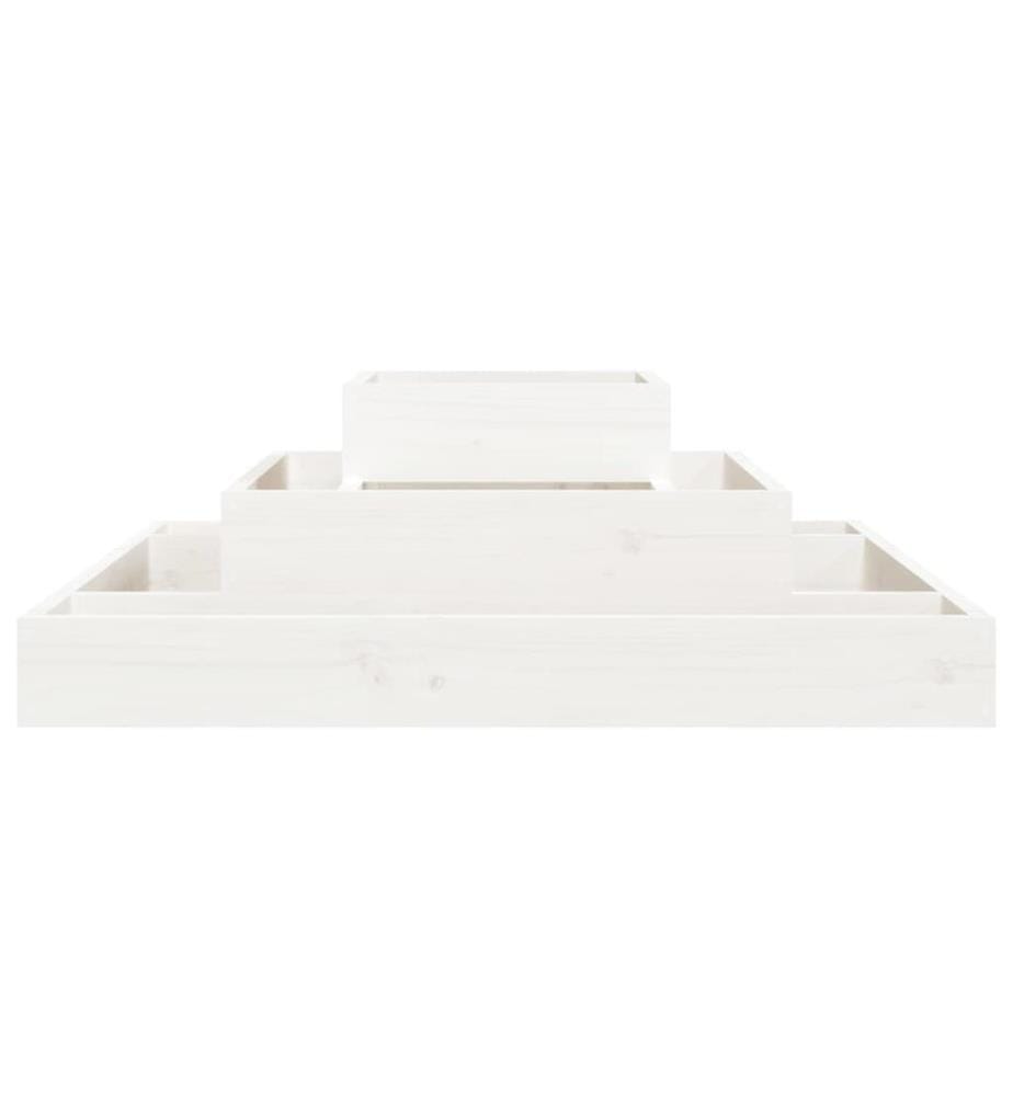 Jardinière Blanc 80x80x27 cm Bois massif de pin