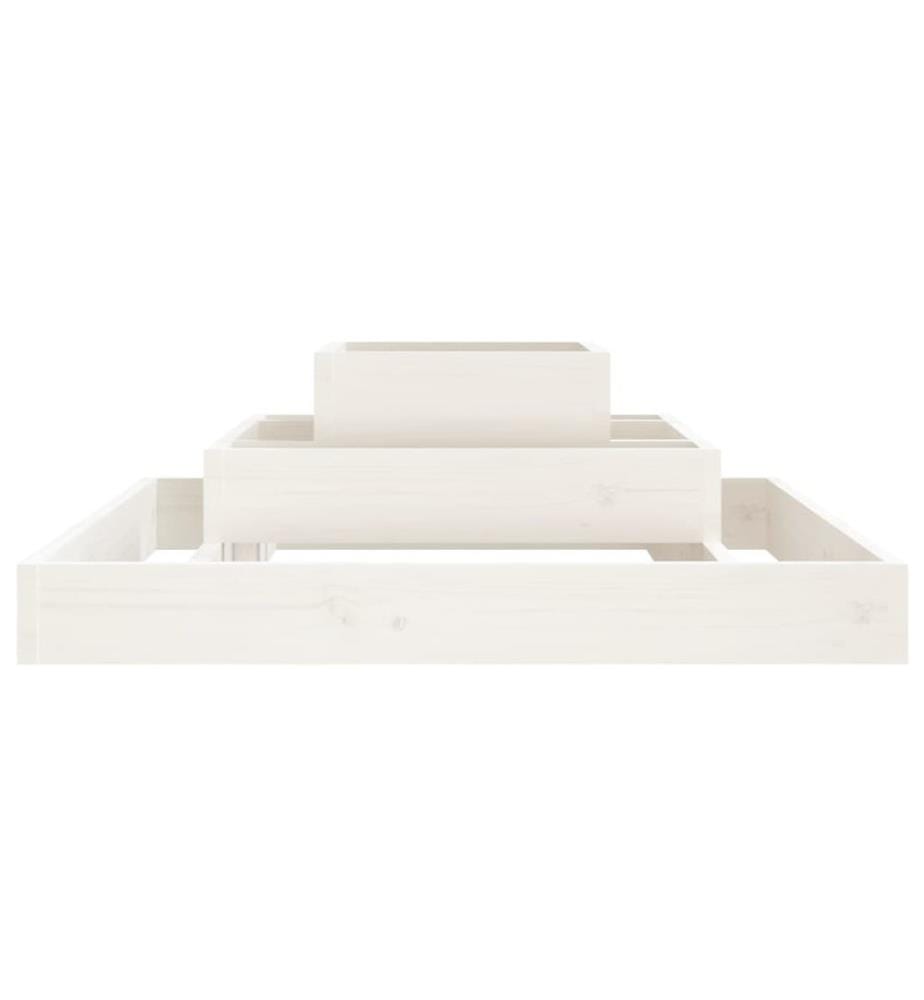 Jardinière Blanc 80x80x27 cm Bois massif de pin