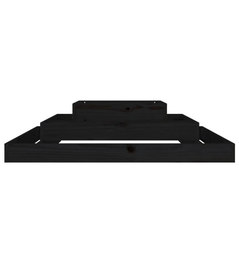 Jardinière Noir 110x110x27 cm Bois massif de pin