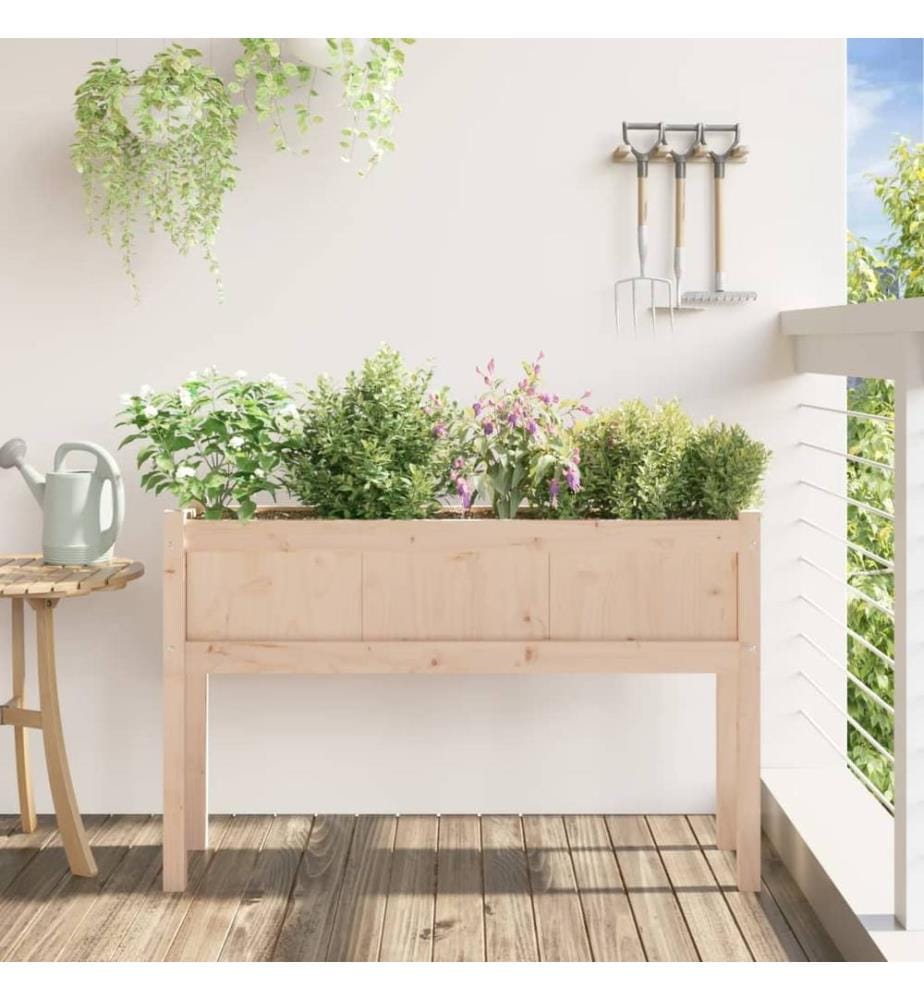 Jardinières avec pieds 110x31x70 cm bois de pin massif