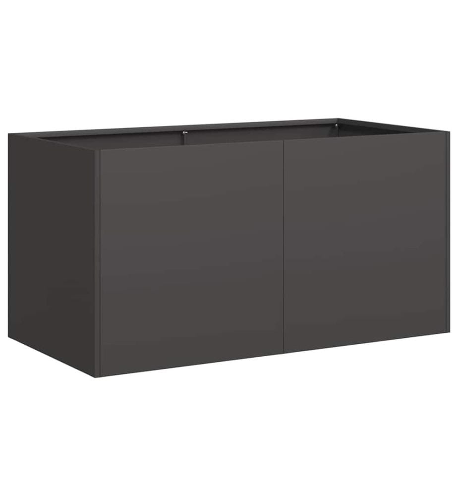 Pflanzkübel Schwarz 80x40x40 cm Kaltgewalzter Stahl