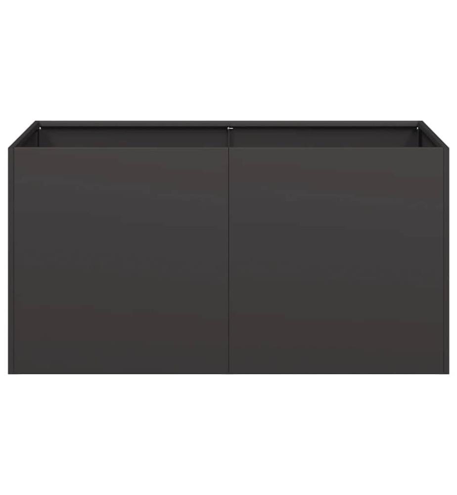 Pflanzkübel Schwarz 80x40x40 cm Kaltgewalzter Stahl