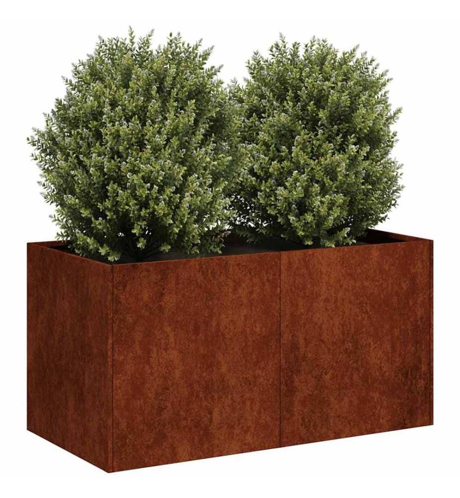 Jardinière rouillé 80x40x40 cm acier inoxydable