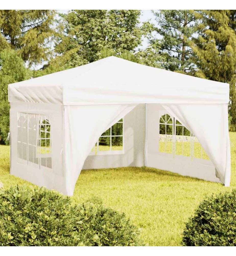 Partyzelt Faltbar mit Seitenwänden Creme 3x3 m