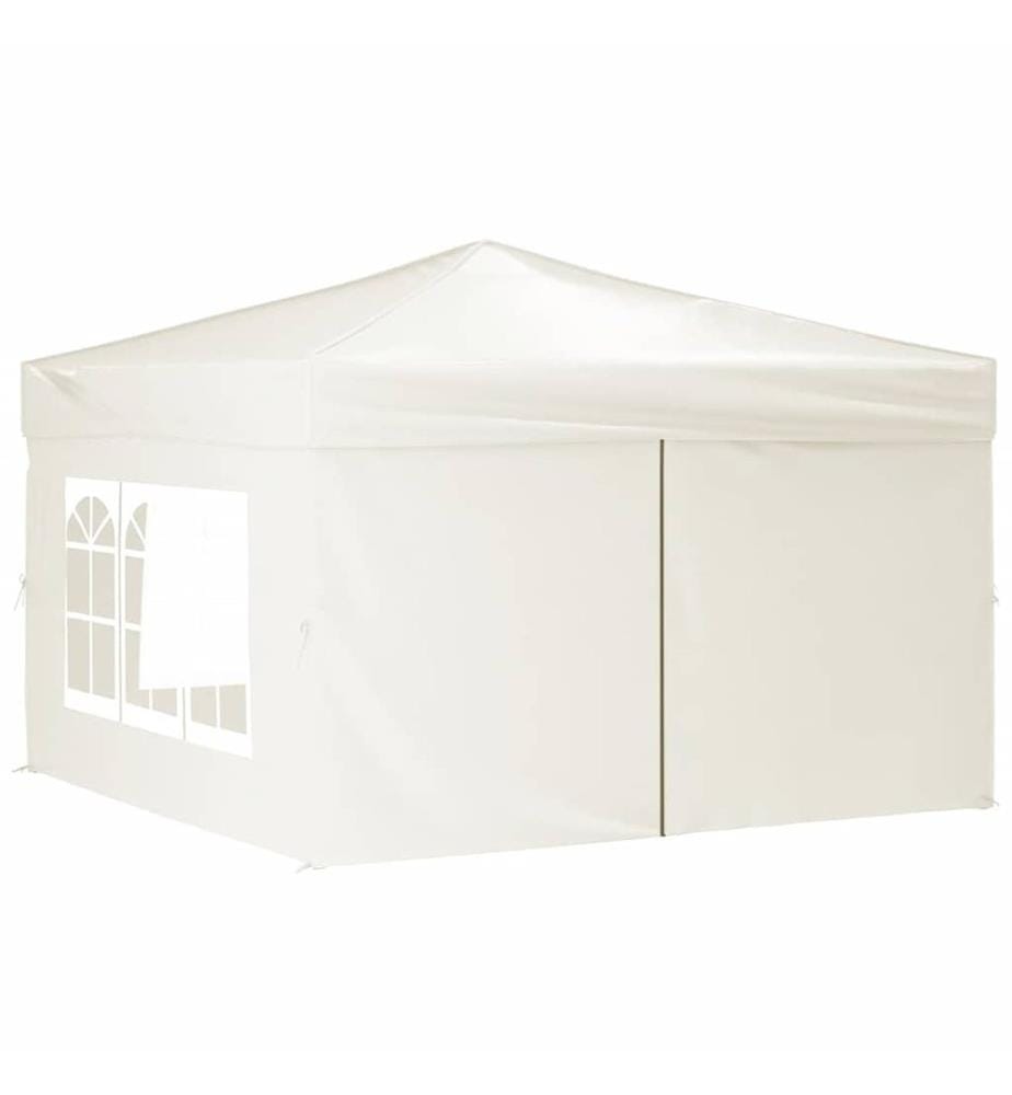 Partyzelt Faltbar mit Seitenwänden Creme 3x3 m