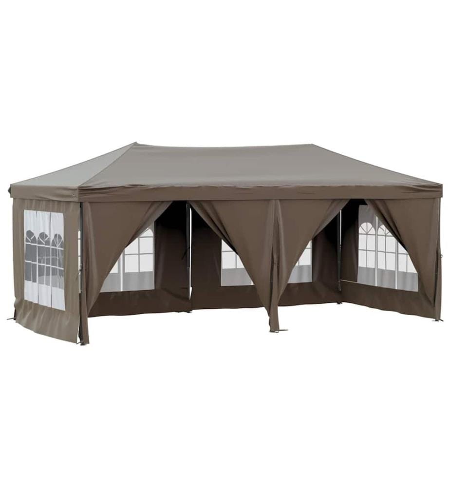 Partyzelt Faltbar mit Seitenwänden Taupe 3x6 m