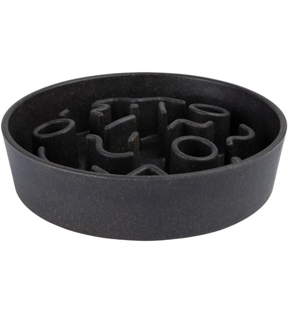 DISTRICT 70 - Bambusnapf Bamboo Dog Slow Feeder Ø 21 cm, Dunkel-Grau