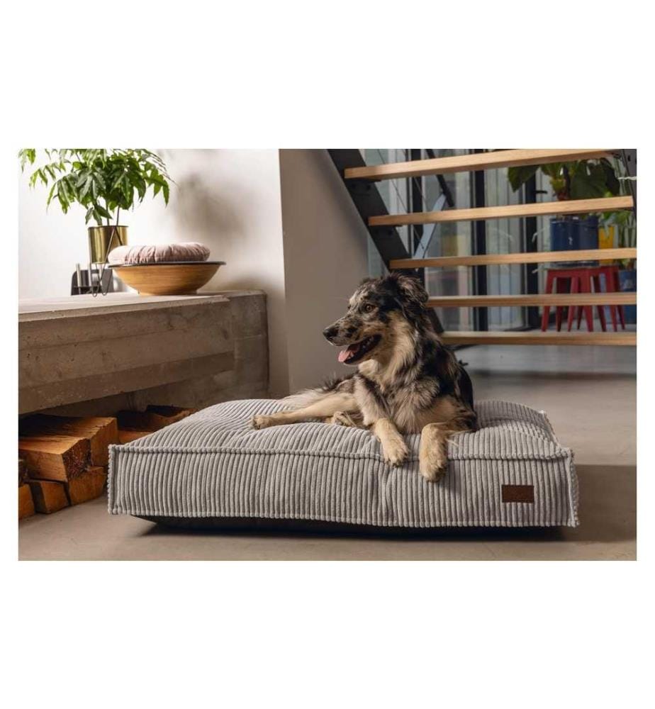 DESIGNED BY LOTTE - Lit Gris clair ribbé 70x55X15cm