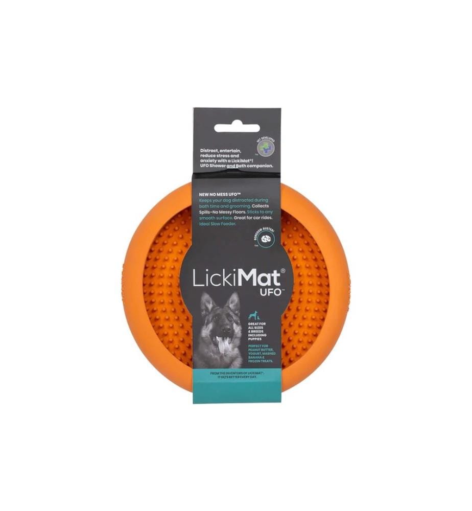 LICKIMAT - Tapis d'alimentation Dog UFO, ø 18 cm, orange