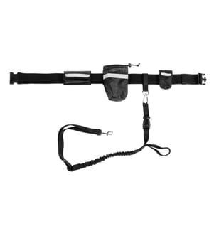 SWISSPET - Laisses pour le jogging et le vélo Set, 60-120 cm, noir