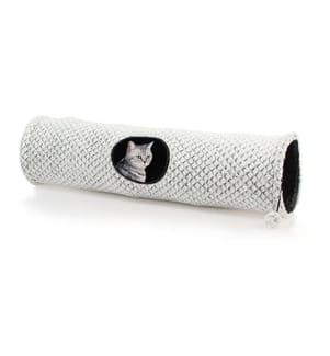 SWISSPET - Tunnel de Jeux pour chat Fideris, ø 25 x 100 cm, gris