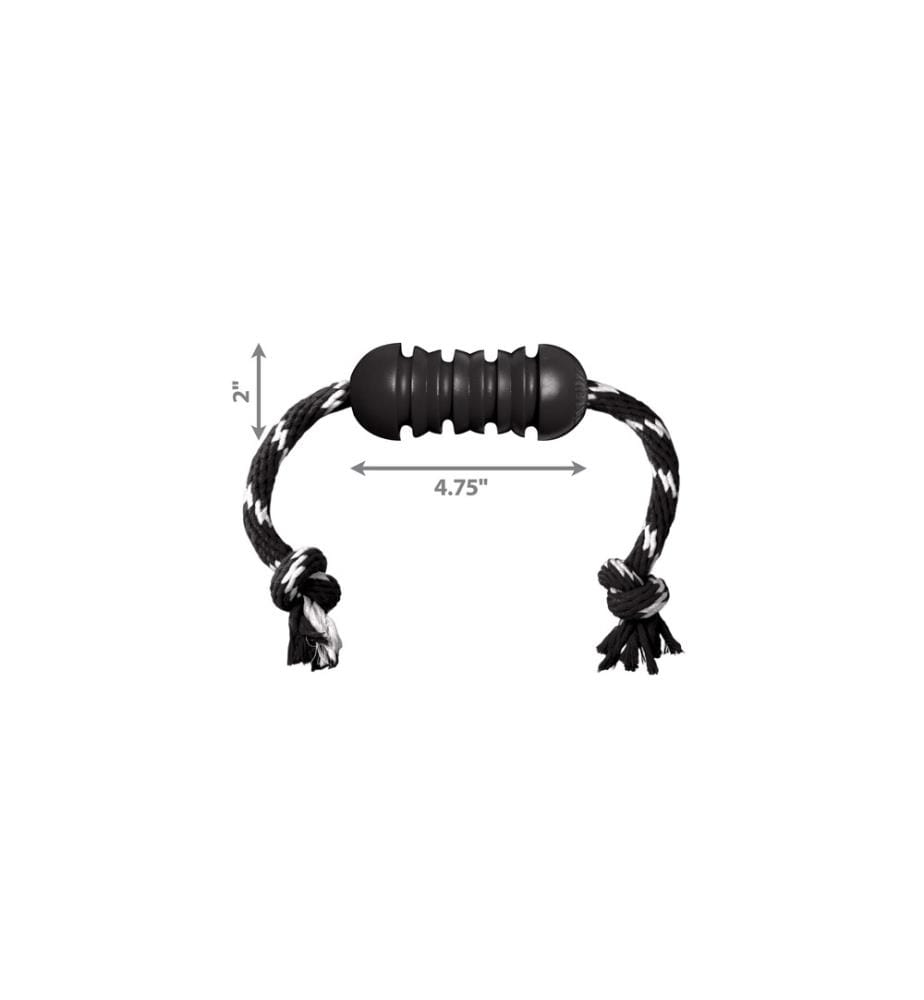 KONG - Extreme Dental mit Seil schwarz, Ø 5 cm, H 12 cm