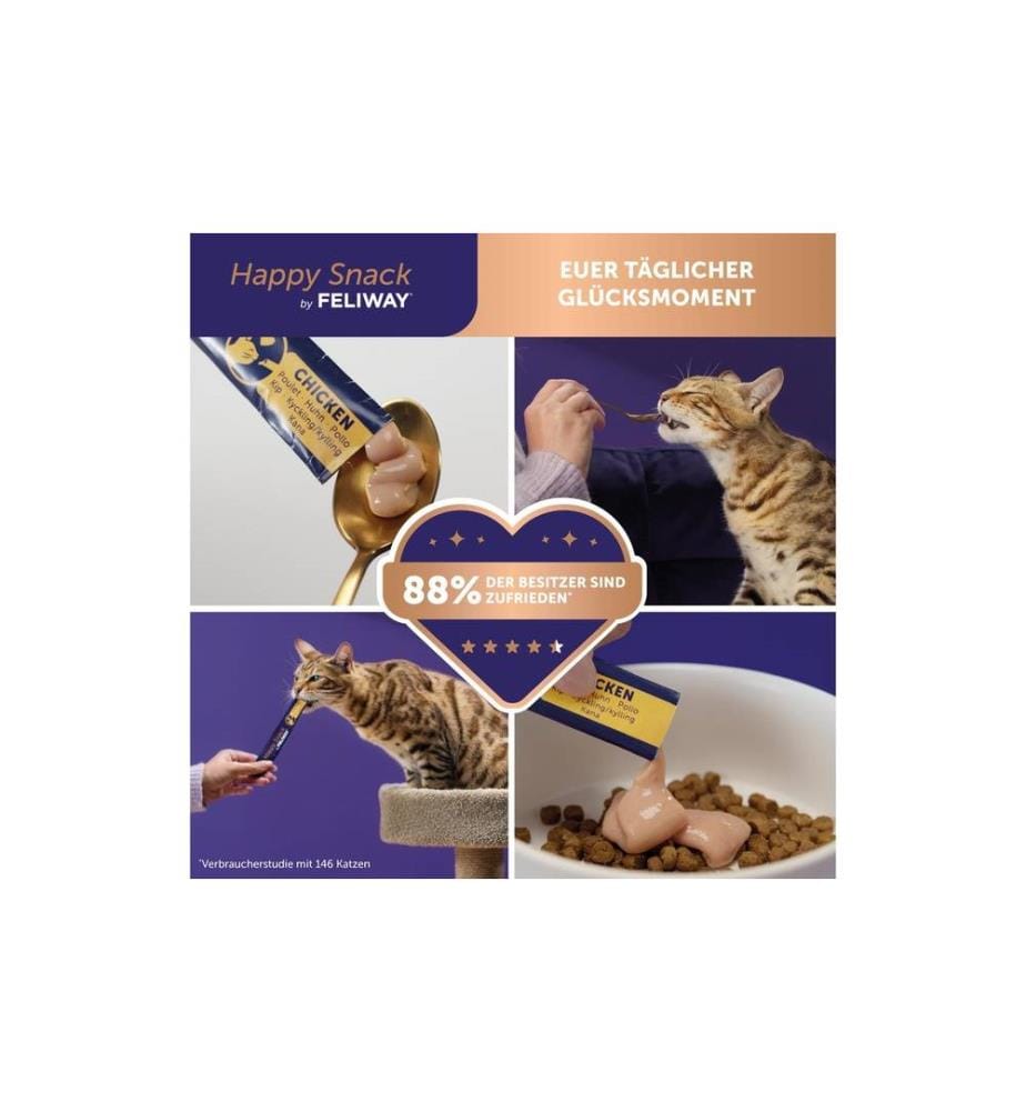 FELIWAY - Katzen-Snack Happy Snack Huhn, 6 x 15g