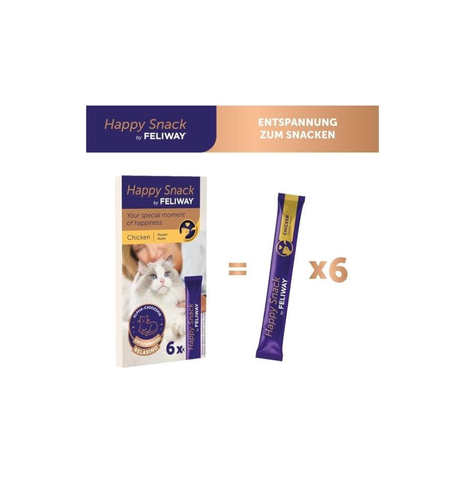 FELIWAY - Katzen-Snack Happy Snack Huhn, 6 x 15g