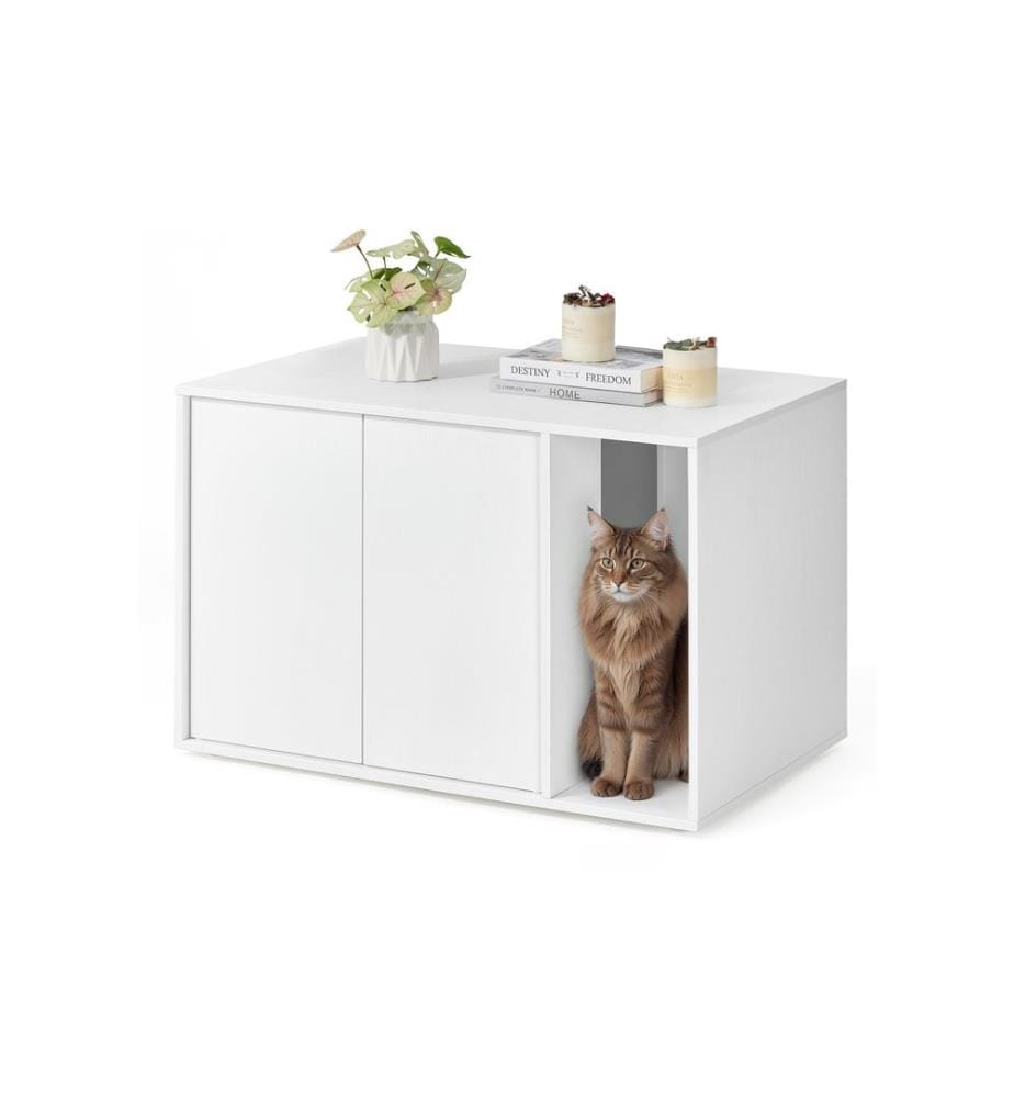 Feandrea - Maison pour litière de chat Blanc