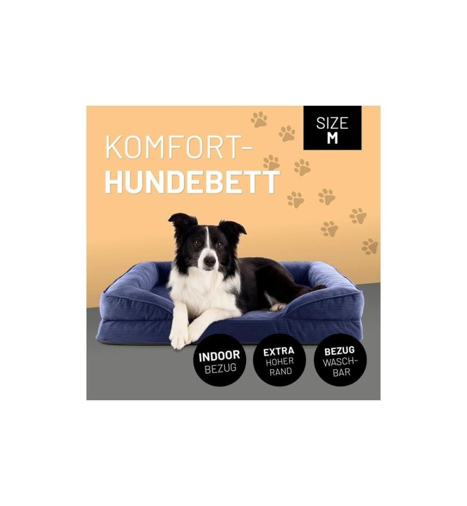 Lumaland - Lit pour chien Indoor Cord M Bleu foncé